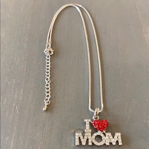 I love my mom Crystal pendant necklace. Brand new.
